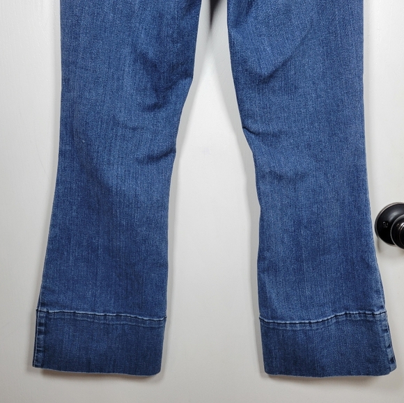 Morrison Starlet Blue Boot Crop Jeans Mid Rise Size 28 Distressed Hem - Picture 7 of 9